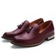 Men's Loafers Slip-Ons Casual Shoes Dress Loafers British Style Plaid Shoes Tassel Shoes Business Casual British Christmas Daily Office Career PU Breathable Comfortable Loafer Black Red Brown