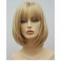 Gray Wigs for Women Synthetic Wig Natural Straight Bob with Bangs Wig Blonde Light Golden Pink Blonde Brown White 14 Inch For Daily Party Christmas Party Wigs barbiecore Wigs
