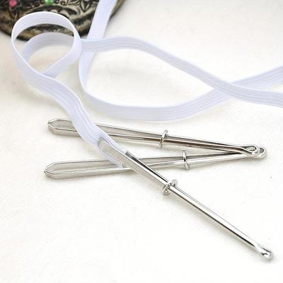 2pcs Needle Elastic Threader Self-Locking Tweezers Clip For Waist Band Craft Easy Pull Sewing Tool.