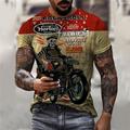 Graphic Skull Vintage Fashion Designer Men's 3D Print T shirt Tee Tee Motorcycle T Shirt Outdoor Casual Daily T shirt Brown Short Sleeve Crew Neck Shirt Spring Summer Clothing Apparel S M L XL 2XL