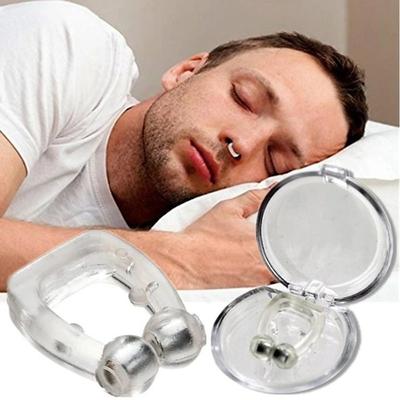 2/4pcs Silicone Anti Snore Magnet Nose Clip with Storage Box Silicone Anti-snoring Device Prevents Snoring