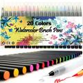 Watercolour Brush Pens 20 Pcs Colouring Pens Felt Tip Pen Art Supplies for DIY Sketching Bullet Lettering Journal Calligraphy Painting