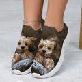 Women's Sneakers Yorkshire Terrier Puppy in Blanket 3D Graphic Print Breathable and Soft Fly Knit Sneakers