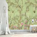 Landscape Wallpaper Mural Birds And Trees Wall Covering Sticker Peel and Stick Removable PVC/Vinyl Material Self Adhesive/Adhesive Required Wall Decor for Living Room Kitchen Bathroom