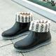 Women's Rain Boots Outdoor Solid Colored Booties Ankle Boots Buckle Flat Heel Round Toe Casual PVC Loafer Black [plus cotton cover] Brown [with cotton cover] Green [plus cotton cover]