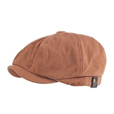 Men's Beret Hat Newsboy Cap Black Brown Cotton Adjustable Buckle Simple 1920s Fashion Holiday Street Dailywear Weekend Pure Color Portable Comfort Fashion