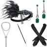 1920s Gatsby Accessories Set for Women Black 20s Accessories Set Gatsby Accessories Sets For Woman