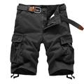 Men's Cargo Shorts Bermuda shorts Hiking Shorts Pocket Multi Pocket Straight Leg Solid Color Wearable Outdoor Knee Length Casual Daily Shorts Cotton-padded Trousers Loose Fit ArmyGreen Black High