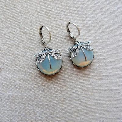 Women's Earrings Vintage Style Dragonfly Cool Vintage Earrings Jewelry claret / Moonstone / Denim Blue For Fall Wedding Party 2pcs