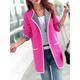 Women's Winter Coat Warm Breathable Outdoor Street Daily Wear Pocket Cardigan Stand Collar Fashion Daily Casual Plain Loose Fit Outerwear Long Sleeve Fall Winter Pink Rose Red Gray M L XL XXL 3XL 4XL