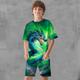 Boys 3D Graphic Animal Dragon T-shirt Shorts T-shirtSet Clothing Set Short Sleeve 3D prints Summer Spring Active Sports Fashion Polyester Kids 3-13 Years Outdoor Street Vacation Regular Fit