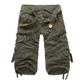 Men's Cargo Shorts Capri shorts Capri Pants Hiking Shorts Zipper Multi Pocket Plain Calf-Length Casual Daily 100% Cotton Sports Streetwear Dark Khaki ArmyGreen Inelastic