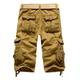 Men's Cargo Shorts Capri shorts Capri Pants Hiking Shorts Zipper Multi Pocket Plain Calf-Length Casual Daily 100% Cotton Sports Streetwear Dark Khaki ArmyGreen Inelastic