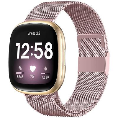 Smart Watch Band Compatible with Fitbit Versa 4 Sense 2 Versa 3 Sense Stainless Steel Smartwatch Strap Breathable Shockproof Milanese Loop Replacement Wristband