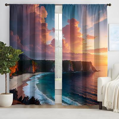 2 Panels Curtain Drapes Blackout Curtain For Living Room Bedroom Kitchen Window Treatments Thermal Insulated Room Darkening
