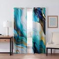 2 Panels Marble Pattern Curtain Drapes 100% Blackout Curtain For Living Room Bedroom Kitchen Window Treatments Thermal Insulated Room Darkening