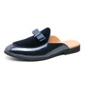 Men's Clogs Mules Half Shoes Comfort Shoes Casual British Daily Party Evening PU Loafer Black Blue Summer Spring