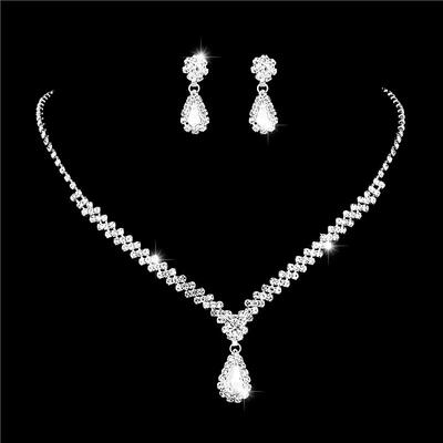 Bridal Jewelry Sets 1 set Alloy 1 Necklace Earrings Women's Fashion Simple Luxury Briolette Drop Geometric Jewelry Set For Wedding Anniversary Party Evening