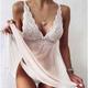 Women's Pajamas Nightshirt 2 Pieces Pure Color Ultra Slim Comfort Home Daily Lace Straps Sleeveless Spring Summer White