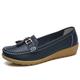 Women's Flats Slip-Ons Plus Size Classic Loafers Soft Shoes Work Daily Walking Solid Color Summer Flat Heel Square Toe Casual Minimalism Faux Leather PU Loafer Light Blue Wine Black