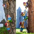 Gnome Garden Decor, 1pc Garden Gnome Statue, Climbing Gnomes Fairy Tree Hugger Garden Art Outdoor For Four Seasons Decor, Resin Crafts Ornaments For Patio, Lawn, Yard Art Decoration