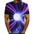 Men's T shirt Tee Tee Graphic Optical Illusion Round Neck Green / Black Light Green Pink Red Purple 3D Print Daily Short Sleeve Print Clothing Apparel Exaggerated Basic