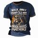 Skull T-Shirt Mens 3D Shirt For Birthday Blue Summer Cotton Graphic Letter Vintage Fashion Designer Men'S 3D Print Tee Grumpy Old Man Outdoor Daily Sports Navy Royal