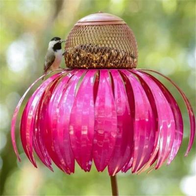 Outdoor Flower Bird Feeder,Spring Decoration 78cm Height Metal Flower Bird Feeder Hanging Hummingbird Feeder Garden Outdoor Metal Birds Supplies Pet Bird Feeding Catch Food