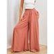 Women's Wide Leg Linen Pants Pants Trousers Cotton Linen Shamrock Side Pockets Wide Leg Full Length Fashion Casual Daily Black White S M Spring Summer