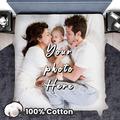 100% Natural Cotton Custom Duvet Cover Set Personalized Bedding Set Photo Comforter Custom Gifts for Family