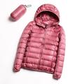 Women's Parka Quilted Coat Cropped Puffer Jacket Lightweight Winter Coat Thermal Warm Windproof Zipper Hooded Coat with Pocket Packable Casual Jacket Long Sleeve Fall Outerwear Navy Black Pink Khaki