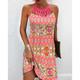 Women's Casual Dress Ethnic Dress Halter Neck Dress Mini Dress Pink Sleeveless Geometric Cut Out Summer Spring Halter Neck Fashion Vacation Summer Dress 2023 S M L XL XXL 3XL