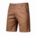 Men's Shorts Chino Shorts Bermuda shorts Work Shorts Pocket Elastic Waist Plain Comfort Outdoor Knee Length Casual Daily Holiday 100% Cotton Twill Streetwear Stylish Black Pink Micro-elastic