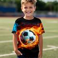 Boys 3D Football Tee Shirt Short Sleeve 3D Print Summer Spring Active Sports Fashion Polyester Kids 3-12 Years Crew Neck Outdoor Casual Daily Regular Fit