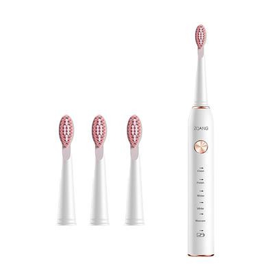 Ultrasonic Electric Toothbrush Kit Rechargeable USB With 3/8 Soft Bristles Brush Heads 5 Cleaning Modes Waterproof Oral Care Toothbrush Suitable For Male And Female At Home Travel Ideal For Gift