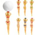 6pcs Naked Lady Golf Tees Colored Bikini Woman Golf Tees Plastic Tee Plastic Lady Golf Tee Divot Tool