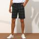 Men's Shorts Chino Shorts Bermuda shorts Work Shorts Pocket Straight Leg Plaid Checkered Comfort Short Formal Work Casual Streetwear Stylish Black Brown