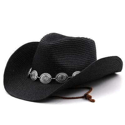 Women's Cowboy Hats Metal Carving Band Western Hats