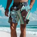 Leaf Tropical Men's Resort 3D Printed Board Shorts Swim Trunks Elastic Drawstring with Built-in Mesh Lining Comfort Breathable Classic Stretch Short Aloha Hawaiian Style Holiday Beach S TO 3XL