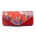 Women's Clutch Bags Polyester Alloy Party / Evening Daily Bridal Shower Flower Embroidery Floral Print Silver Black Red