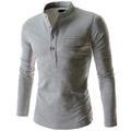 Men's T shirt Tee Henley Shirt Long Sleeve Shirt Plain Henley Casual Holiday Long Sleeve Button-Down Clothing Apparel Fashion Lightweight Big and Tall Gentleman