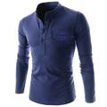 Men's T shirt Tee Henley Shirt Long Sleeve Shirt Plain Henley Casual Holiday Long Sleeve Button-Down Clothing Apparel Fashion Lightweight Big and Tall Gentleman