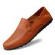 Men's Loafers Slip-Ons Crochet Leather Shoes Comfort Loafers Plus Size Walking Business Classic British Outdoor Daily Nappa Leather Cowhide Breathable Handmade Non-slipping Booties / Ankle Boots