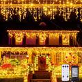 1 Pack Christmas 10 Meter 400 Led Icicle String Lights, low-voltage safety plug, 8-function remote control, indoor and outdoor wedding decoration light