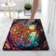 The Tree of Life Bathroom Deco Diatomaceous Earth Bath Mat Soft Mat Rubber Anti-Slip Fast Dry Super Absorbent Thin Bathroom Mat for Under Door - Bathroom Floor Mat Rug Bathtub Front Shower Mat Sink