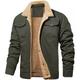 Men's Winter Coat Winter Jacket Fleece Jacket Work Jacket Daily Wear Vacation Warm Pocket Button-Down Winter Solid / Plain Color Comfort Leisure Turndown Dark-Gray Black Dark Blue Military Green