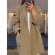 Women's Cardigan Sweater Open Front Ribbed Knit Acrylic Pocket Fall Winter Long Valentine's Day Daily Going out Stylish Casual Soft Long Sleeve Solid Color Pink Camel Beige S M L