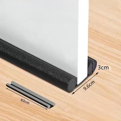 1pc Door Draft Stopper 36.6 Inch Under Door Draft Noise Blocker Black Gap Stoppers Entry Door Draft Guard For Bottom Of Doors Adjustable Twin Door Draft