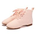 Women's Jazz Dance Shoes Ballroom Dance Shoes Practice Trainning Dance Shoes Dance Shoes Performance Training Practice Softer Comfort Shoes Split Sole Solid Color Flat Heel Closed Toe Lace-up Adults'