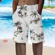 Men's Shorts Summer Shorts Beach Shorts Baggy Shorts Drawstring Elastic Waist Graphic Coconut Tree Breathable Soft Short Casual Daily Holiday Streetwear Hawaiian White Green Micro-elastic